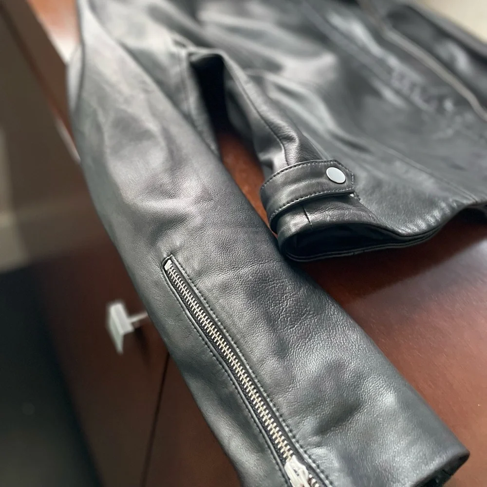theory leather moto jacket - Picture 13 of 16